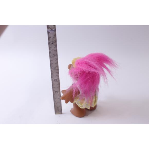 DAM Troll, Neon Hair, Girl Doll, Tennis Player White-Yellow Dress, Sports, Gift - Picture 3 of 3